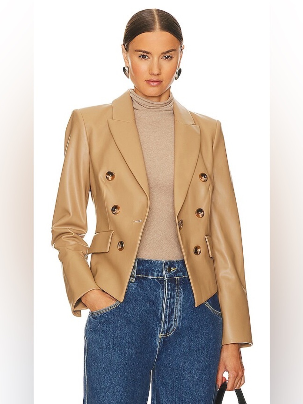 Veronica Beard Cooke Vegan Leather Dickey Women's Blazer Size 4